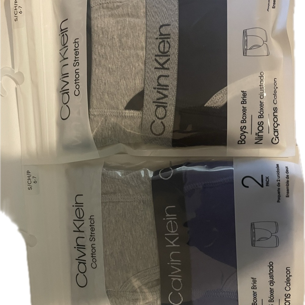 Calvin Klein Boys Gray and Blue Boxer Briefs